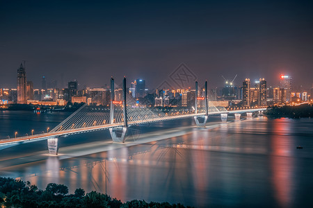 街拍夜景武汉汉口江滩背景