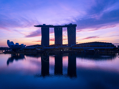 新加坡日出新加坡金沙酒店背景