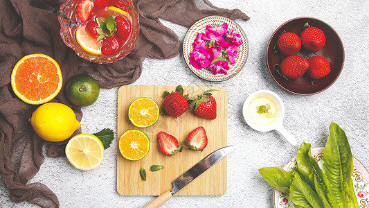 切水果的板子果饮制作食物背景图背景