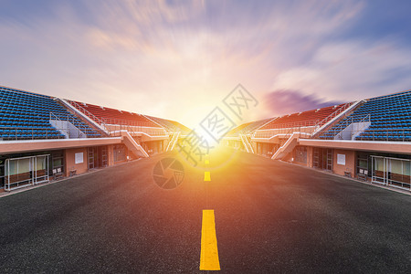 体育场围栏赛场跑道地面背景设计图片