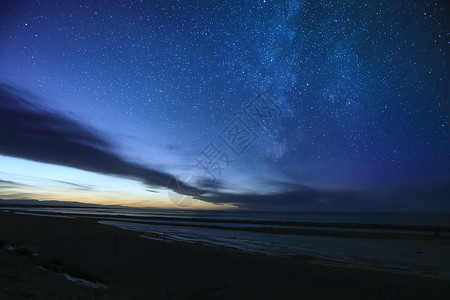 蓝色闪耀星空尕日拉星空背景