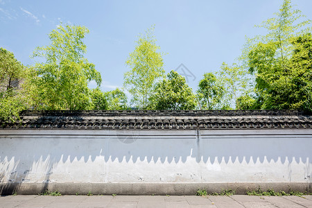 古风山水背景墙中式建筑墙体素材背景