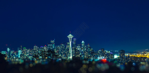 ps夜灯素材美国加州城市夜景背景