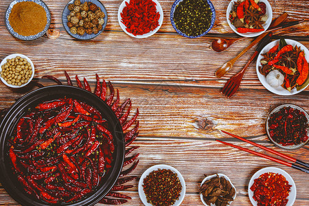 麻辣火锅配方火锅香料食材背景