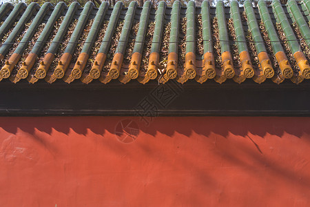 南京朝天宫传统古建筑红墙琉璃瓦背景