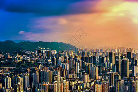 大厦屋顶重庆城市风光背景
