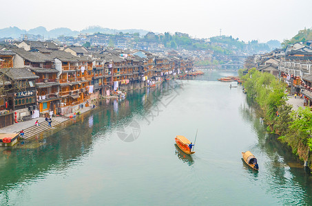 湘西旅游目的地湖南凤凰古城背景