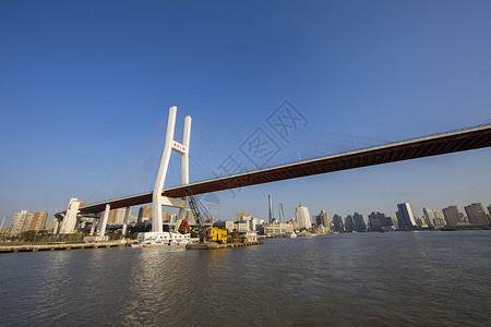 上海黄浦黄浦江上的南浦大桥背景