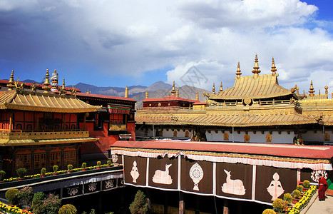 西藏大昭寺拉萨大昭寺背景