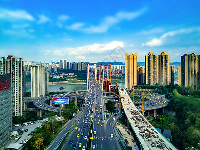 重庆鹅公岩大桥航拍背景图片