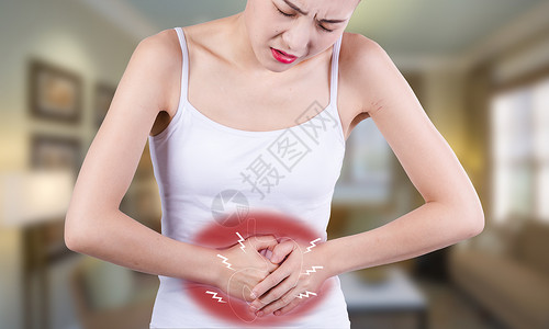 女人难受胃痛设计图片