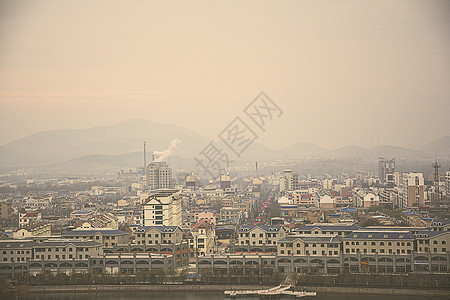 大气污染下的城市背景图片
