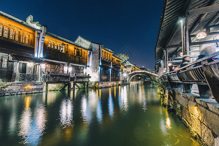 乌镇夜景背景图片