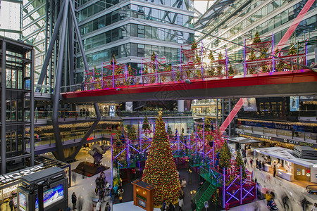 电子称圣诞节节日活动圣诞气氛的商场背景