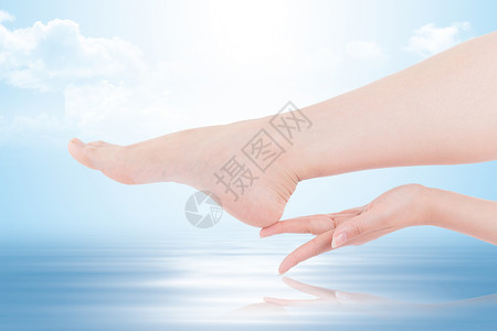 女性spa热石按摩足疗足浴设计图片