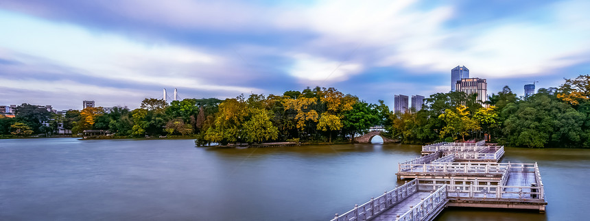 西湖九曲石桥背景图片