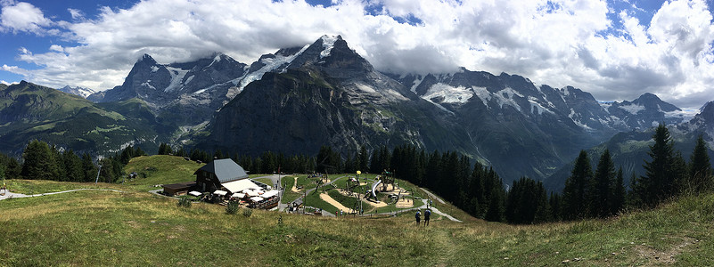 大气磅礴的瑞士雪山全景图高清图片