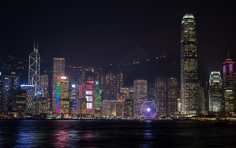 维多利亚港口香港维多利亚港夜景背景