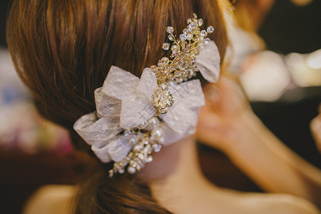 皇冠黑的素材美丽新娘的发饰背景