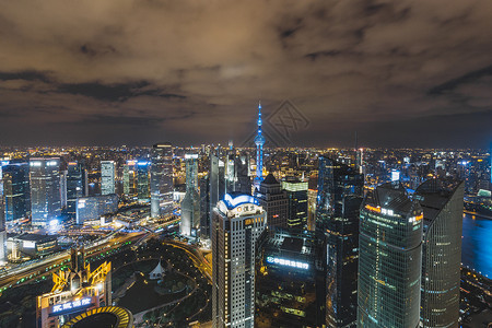 上海夜景城市建筑风格图片