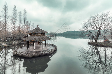 山水风格黛色参天背景