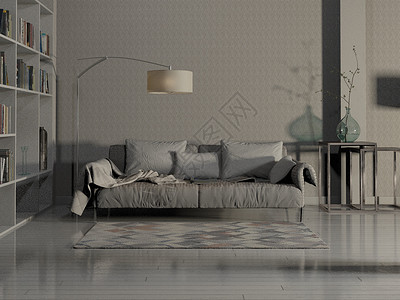 北欧风客厅墙纸沙发客厅家居效果图设计图片