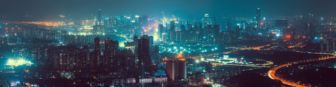 阿里腾讯城市夜景全景背景