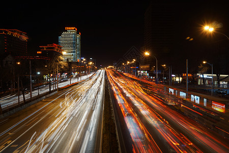 北京路灯北京冬天马路夜景背景
