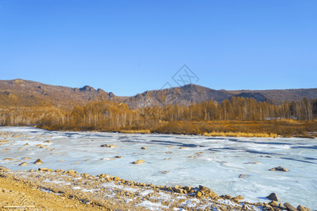 冰冻的河流山川流水高清图片