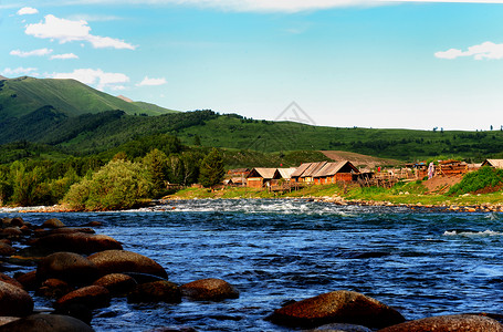 石阶图片新疆阿勒泰禾木风景区背景