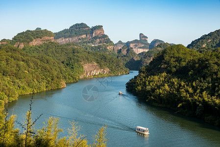 丹霞山青山绿水背景