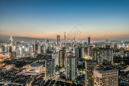 商务企业高楼大厦深圳城市夜景背景