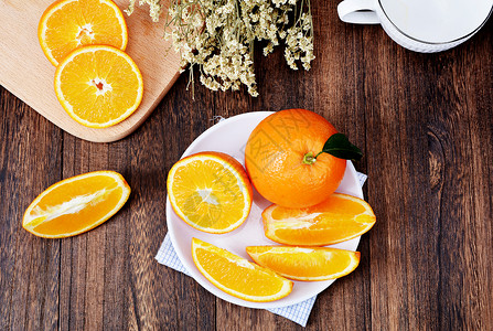 橙子食材木底纹高清图片
