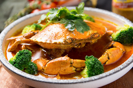泰式咖喱蟹最喜欢的泰国菜高清图片