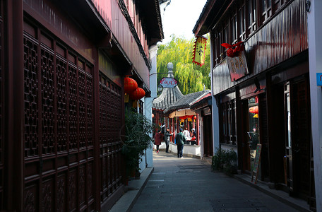 屋檐一角老街景区建筑一角背景