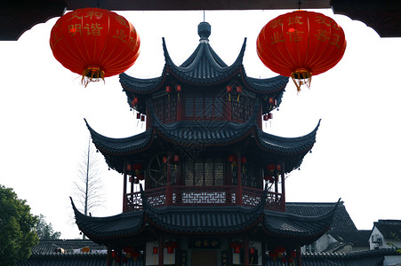 七宝老街上海著名景点七宝塔高清图片