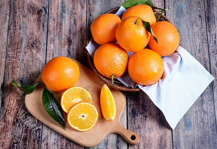 橙子橘子刚切好的高清图片