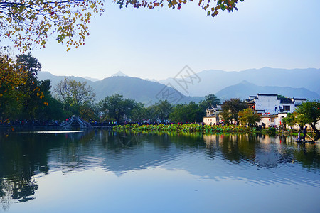 宏村风景区安徽宏村景区背景