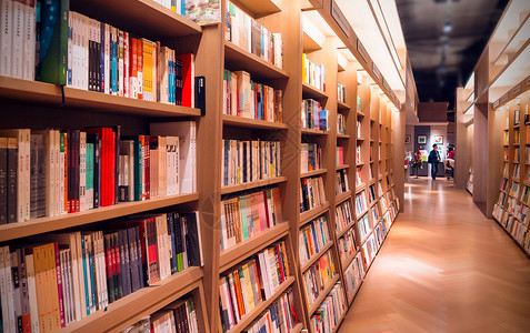 书店书架背景图片