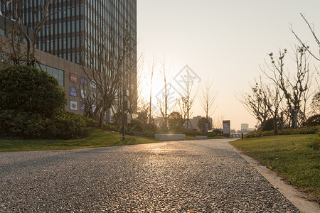 滨江道夕阳下的滨江大道背景