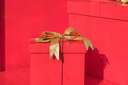商场节日礼物盒装饰背景图片