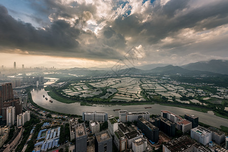 深圳海上田园深圳河背景