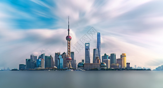 国际化都市上海地标建筑背景