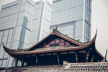 中式经典现代与传统建筑背景