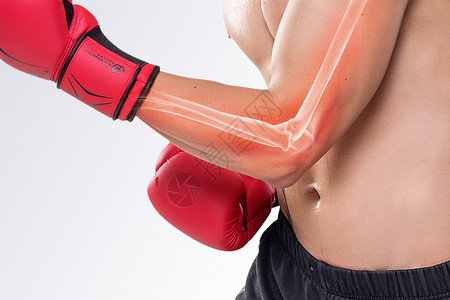 拳击运动员摄影手臂骨骼设计图片