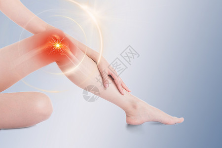 揉腿女性膝关节疼痛设计图片