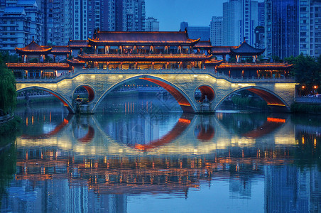 成都九孔桥临空夜景高清图片