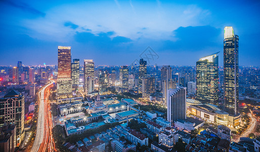 上海嘉里中心城市夜景背景