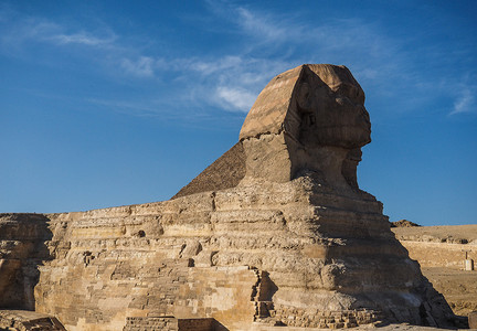埃及旅游景点古埃及狮身人面像背景