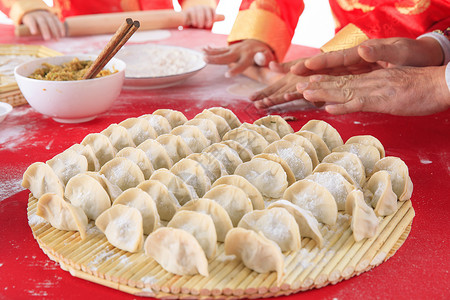 农历新年开始春年过年要吃饺子背景